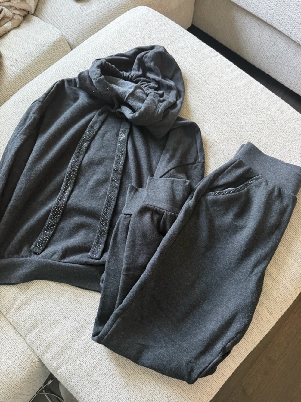 Express women's  rhinestone Hoodie & Jogger Set